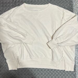 American Eagle Outfitters Women's Cream Crew Neck Sweater